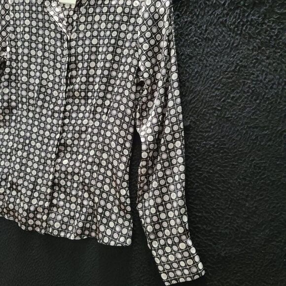 Rafaella Womens Button Down Blouse Multi-Color Size 6 100% Polyester Long Sleeve - Picture 11 of 12